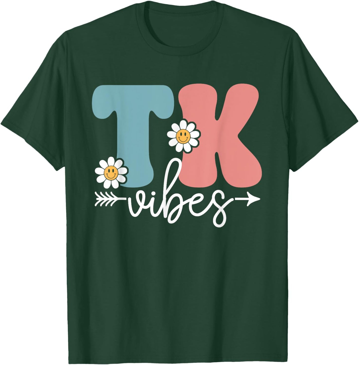 TK Vibes Back To School Teachers Students TK Team Men Women Kids T-Shirt - T-Shirt | Forest