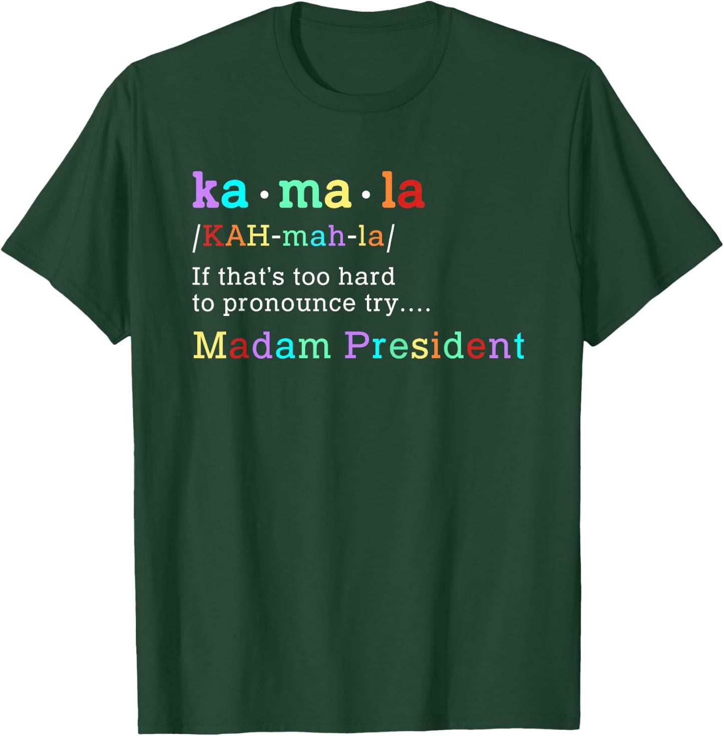 Retro Kamala Definition Colorful Print Madam President 2024 T-Shirt - T-Shirt | Forest
