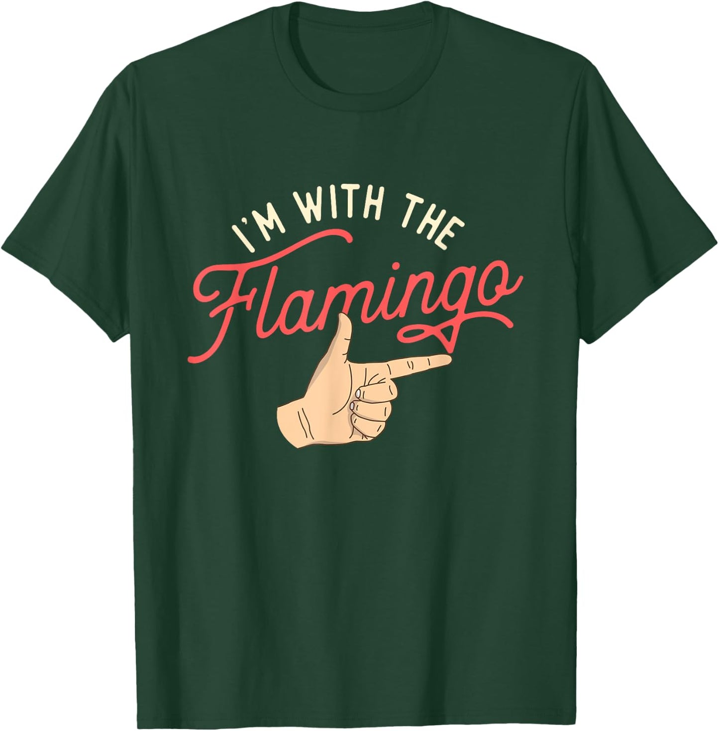 I'm With The Flamingo - Cute Flamingo Husband Wife Partner T-Shirt - T-Shirt | Forest