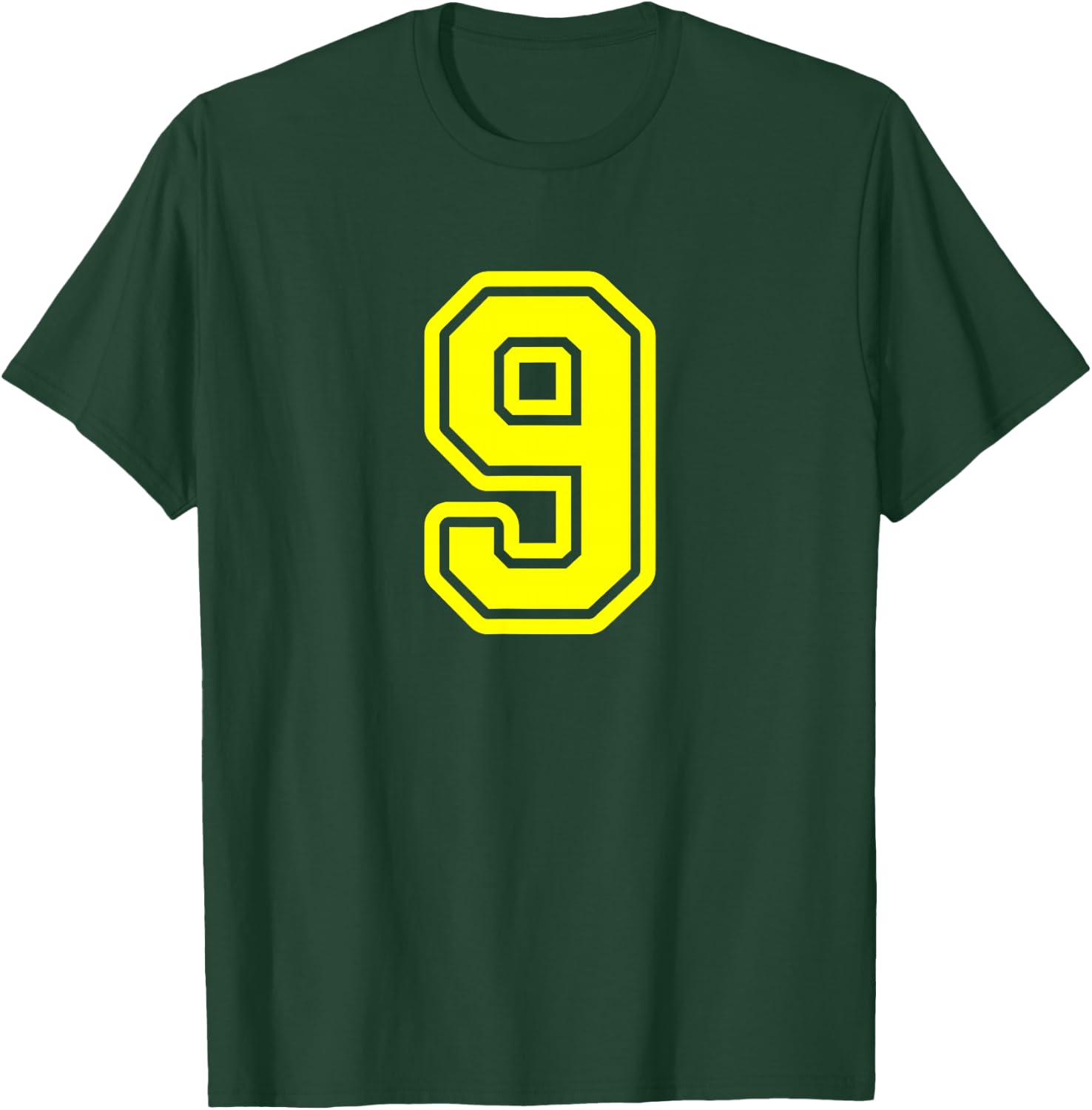 Yellow Sport Team Number #9 T-Shirt - T-Shirt | Forest