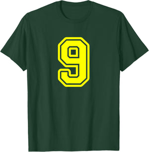 Yellow Sport Team Number #9 T-Shirt - T-Shirt | Forest