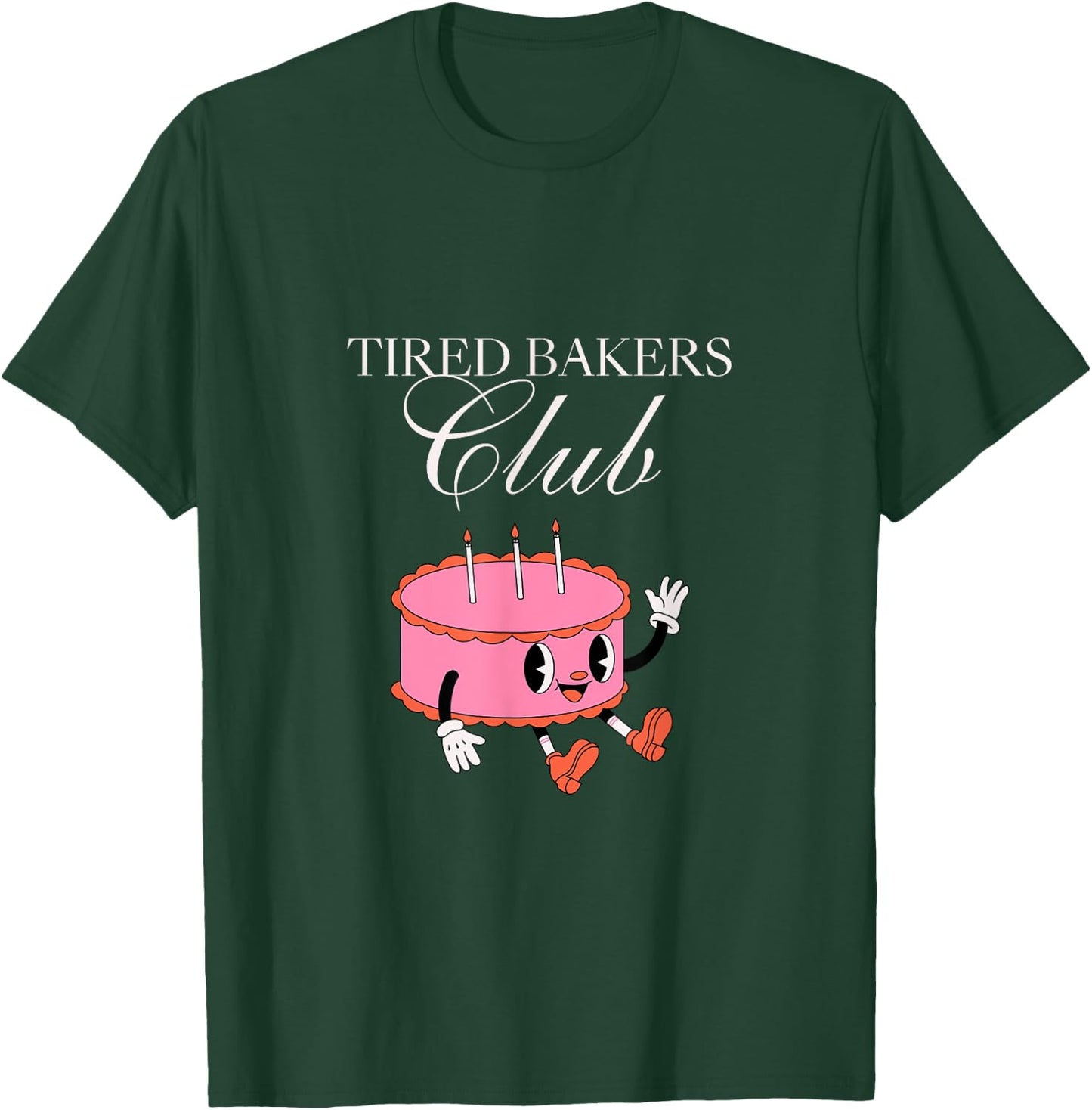 Tired Bakers Club Vintage Cake Retro Baking Funny T-Shirt - T-Shirt | Forest