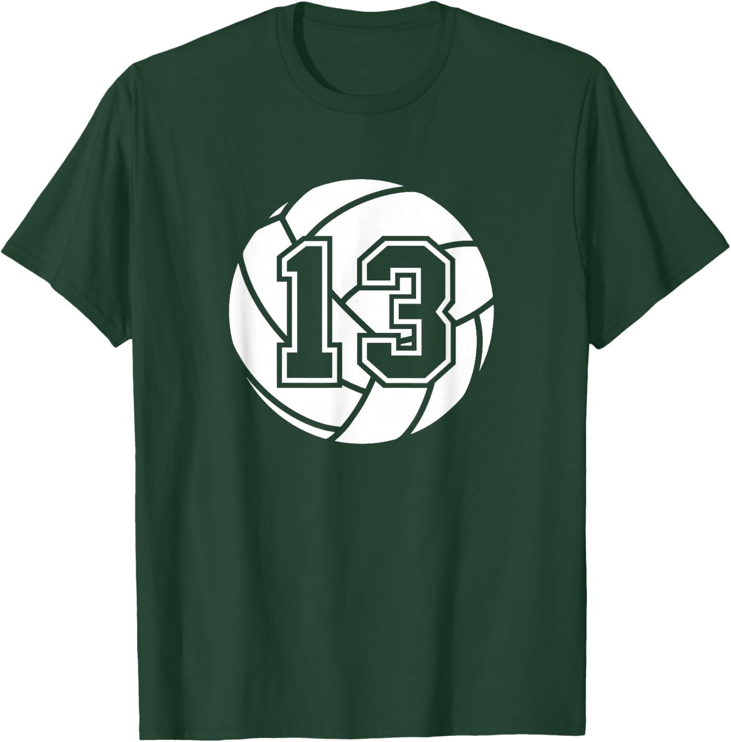 Volleyball Player #13 Volleyball Mom Dad Jersey Number 13 T-Shirt - T-Shirt | Forest