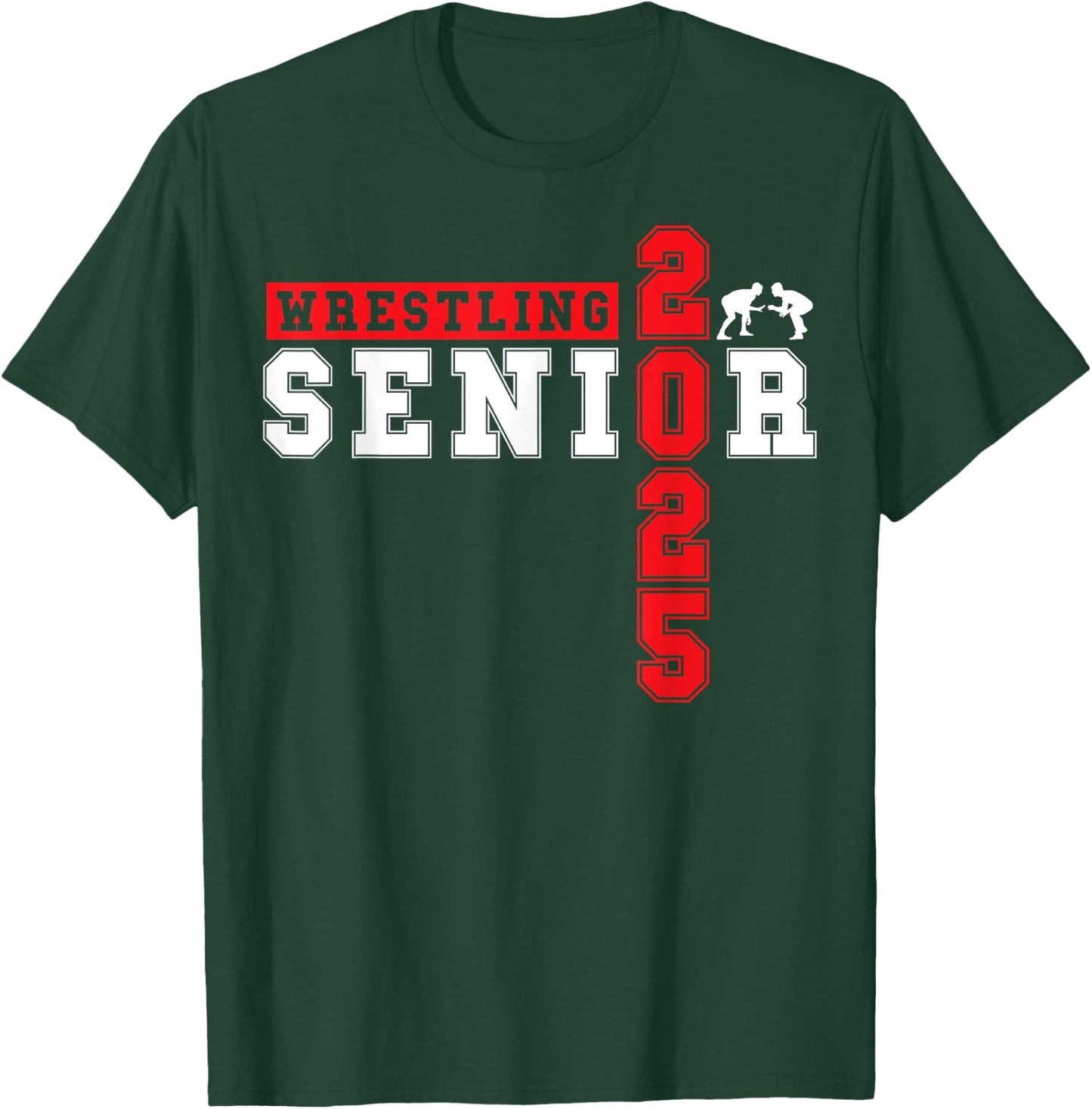 Wrestling Senior Night Wrestling Senior 2025 Graduation 9 T-Shirt - T-Shirt | Forest