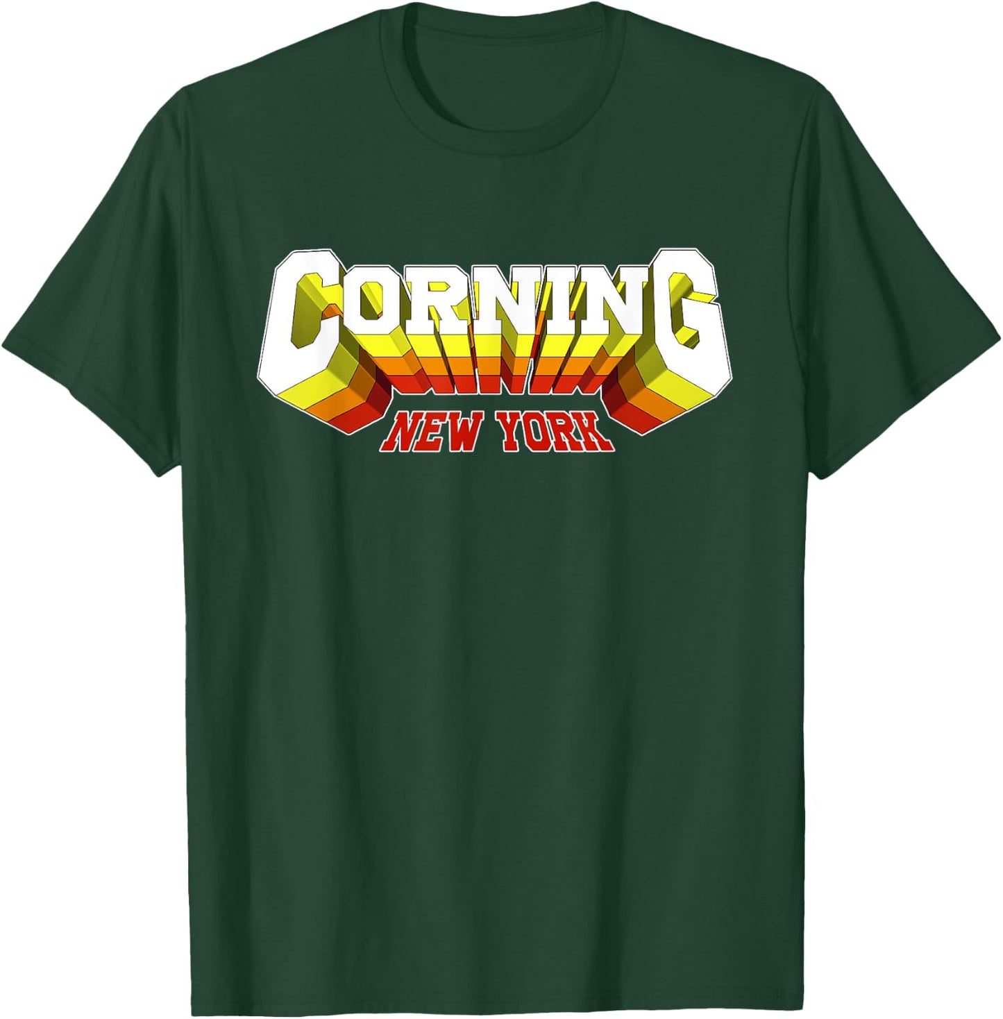 Retro Corning City NY New York T-Shirt - T-Shirt | Forest