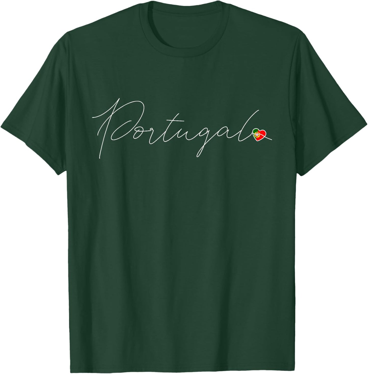 Portugal Simple Love Portuguese Flag Heart on Portugal T-Shirt - T-Shirt | Forest