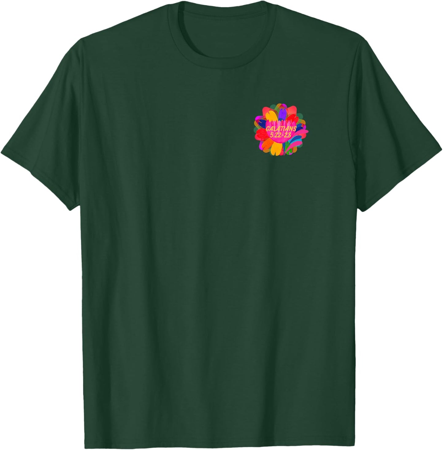 God's Fruit of The Spirit Galatians 5 22 Design on Back Gift T-Shirt - T-Shirt | Forest