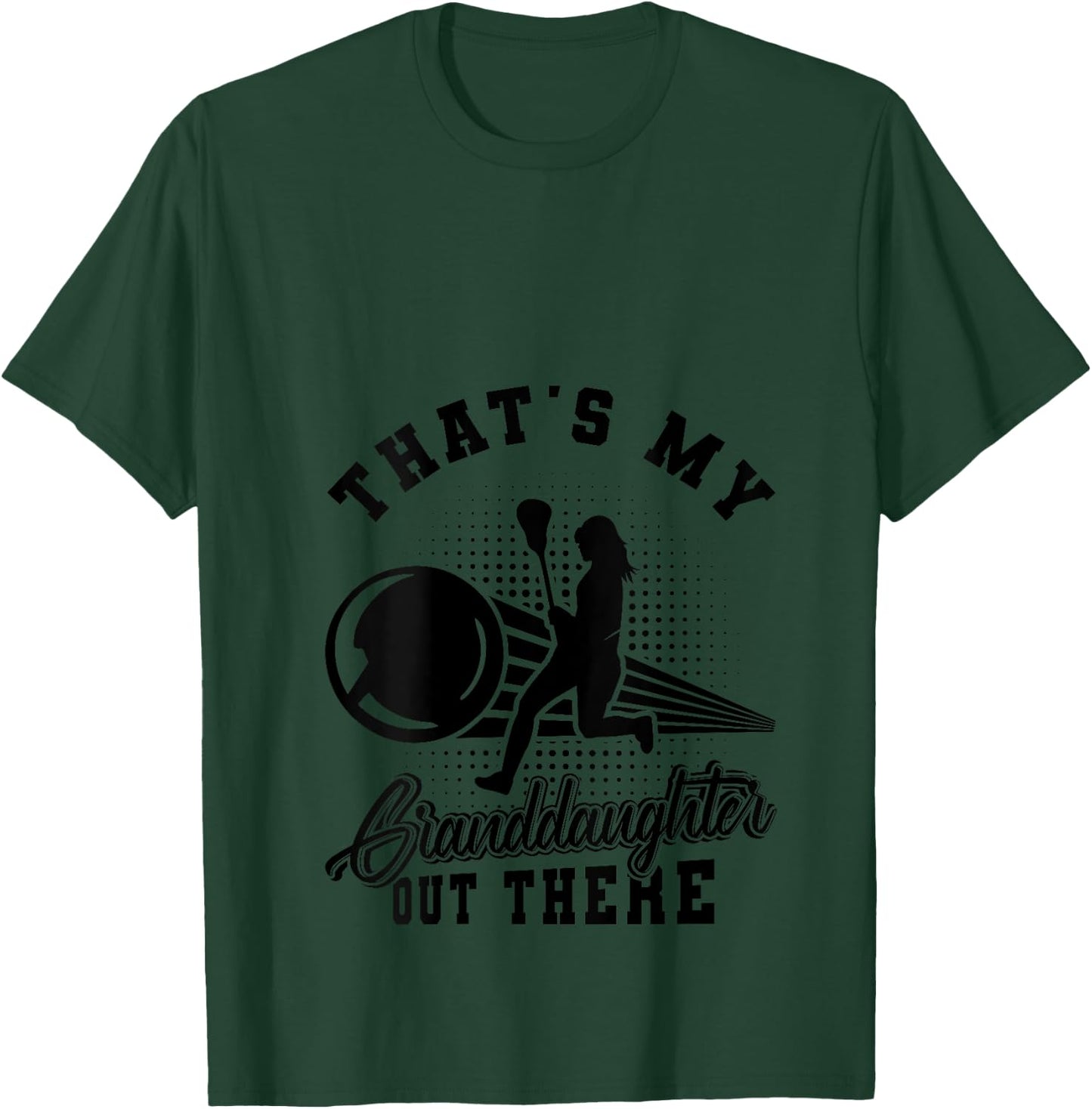 Lacrosse That's My Granddaughter Out There Grandpa Grandma V-Neck T-Shirt - T-Shirt | Forest