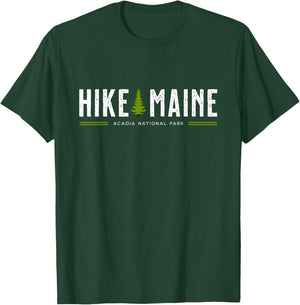 Maine Acadia National Park Hike Tree Retro Graphic T-Shirt - T-Shirt | Forest
