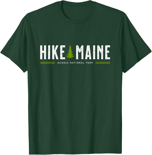 Maine Acadia National Park Hike Tree Retro Graphic T-Shirt - T-Shirt | Forest