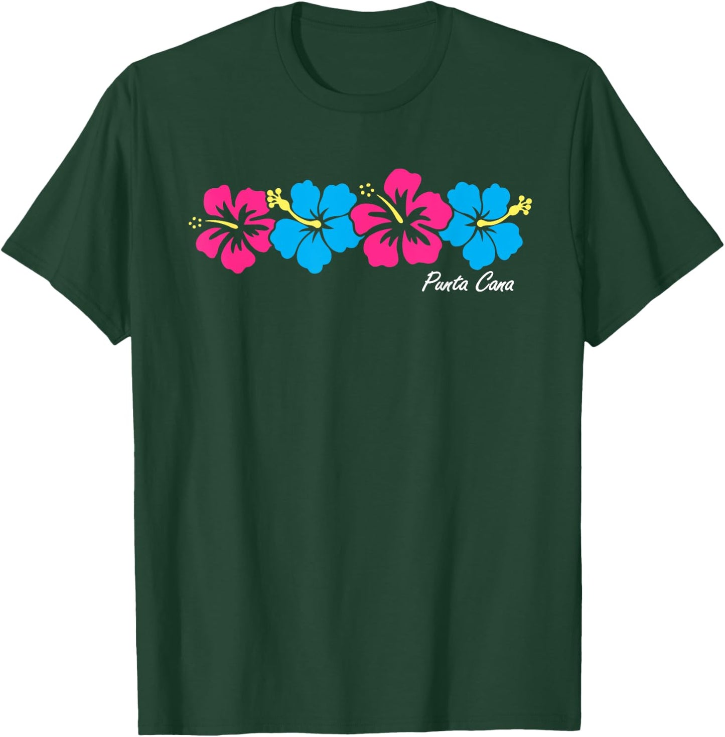 Punta Cana Hibiscus Flower Boys Girls Vacation Souvenir T-Shirt - T-Shirt | Forest