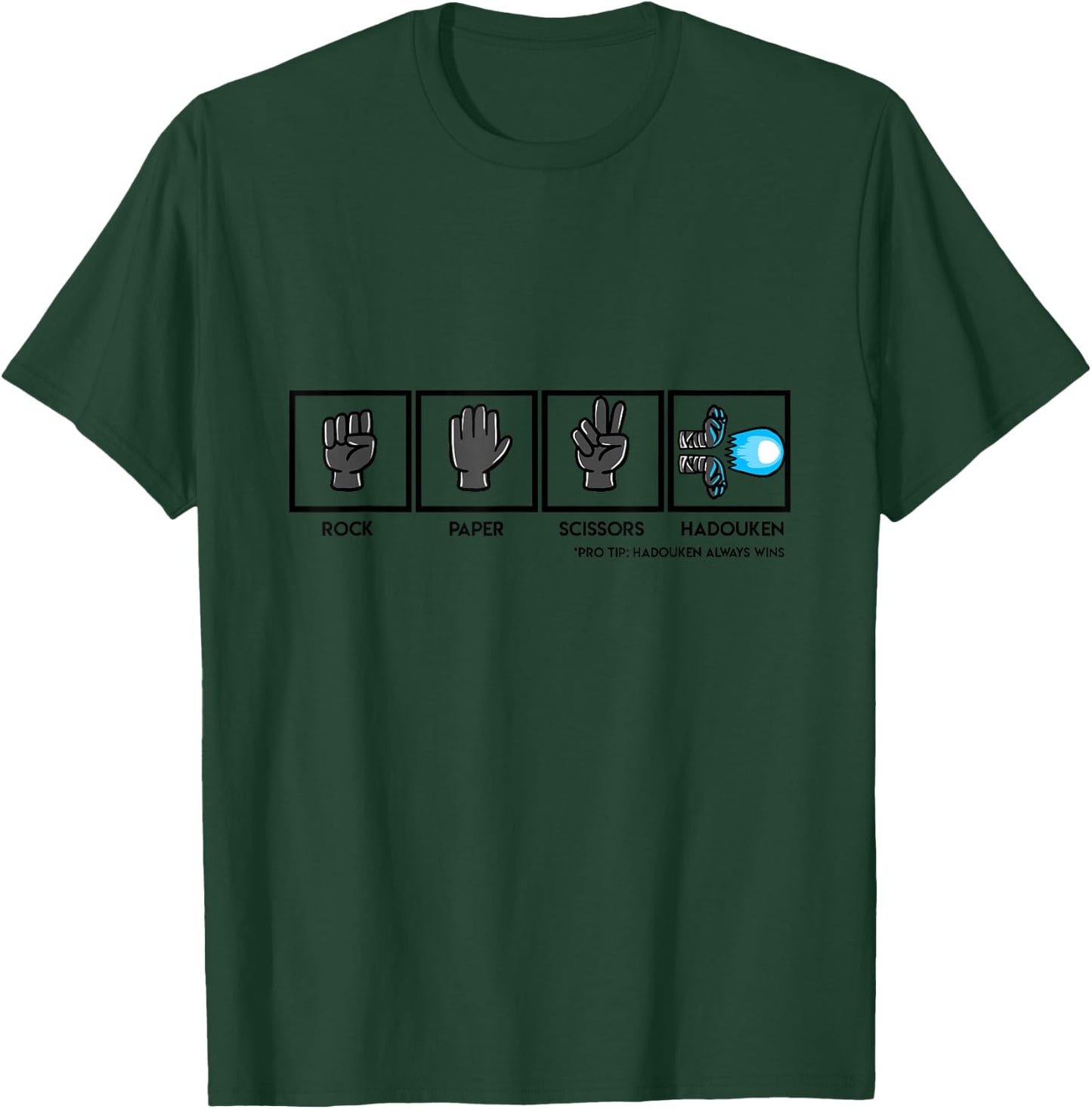 Rock Paper Scissors Hadoukenn Funny Video Gamer Geek Gift T-Shirt - T-Shirt | Forest