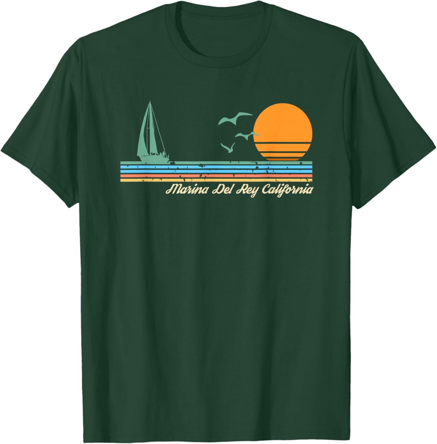 Marina Del Rey California T-Shirt - T-Shirt | Forest