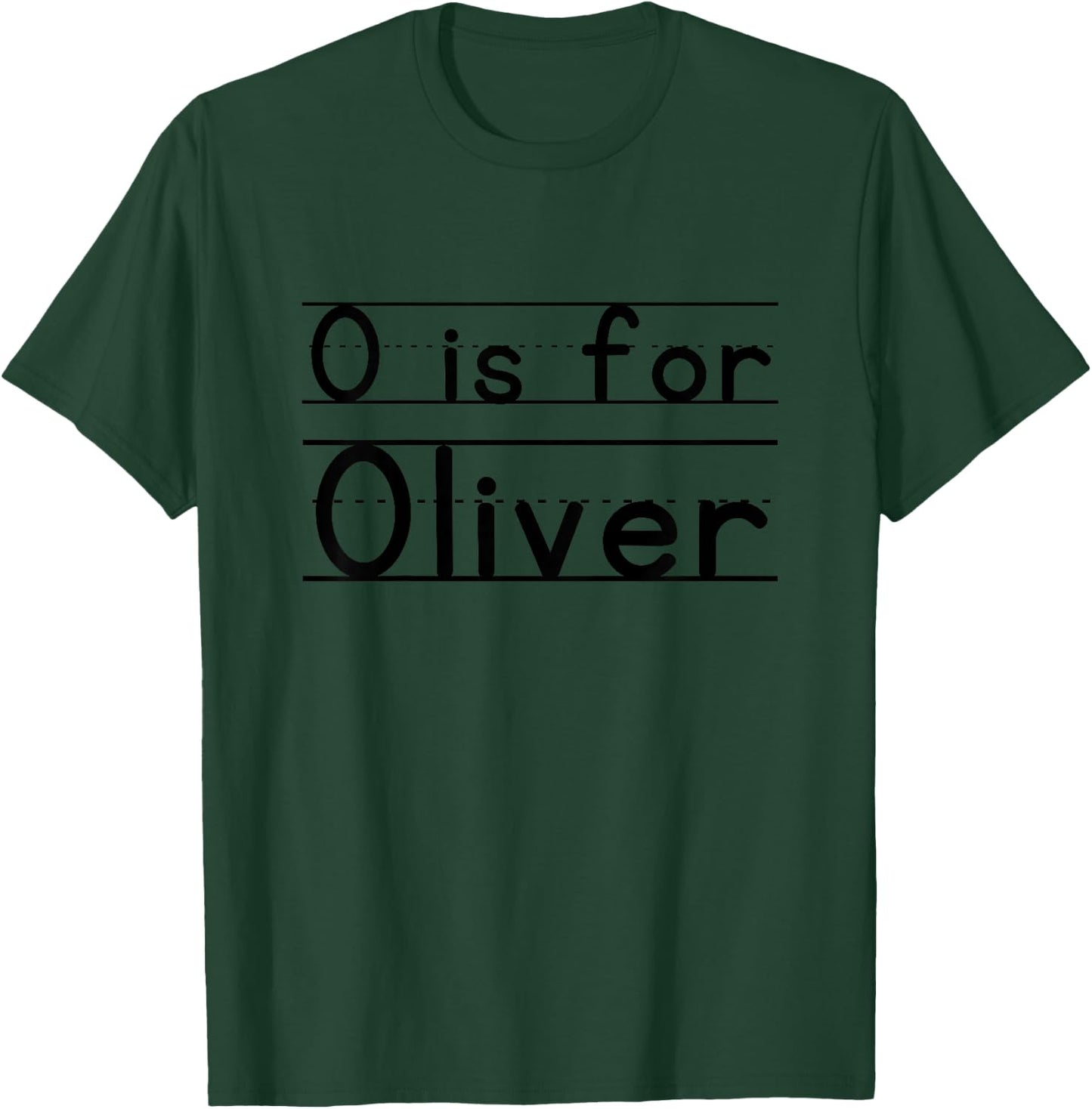 Kids Funny School Kid Name Oliver O is For Oliver Birthday Boys T-Shirt - T-Shirt | Forest
