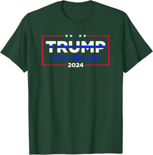 Trump Back The Blue, Police for Trump 2024 T-Shirt - T-Shirt | Forest