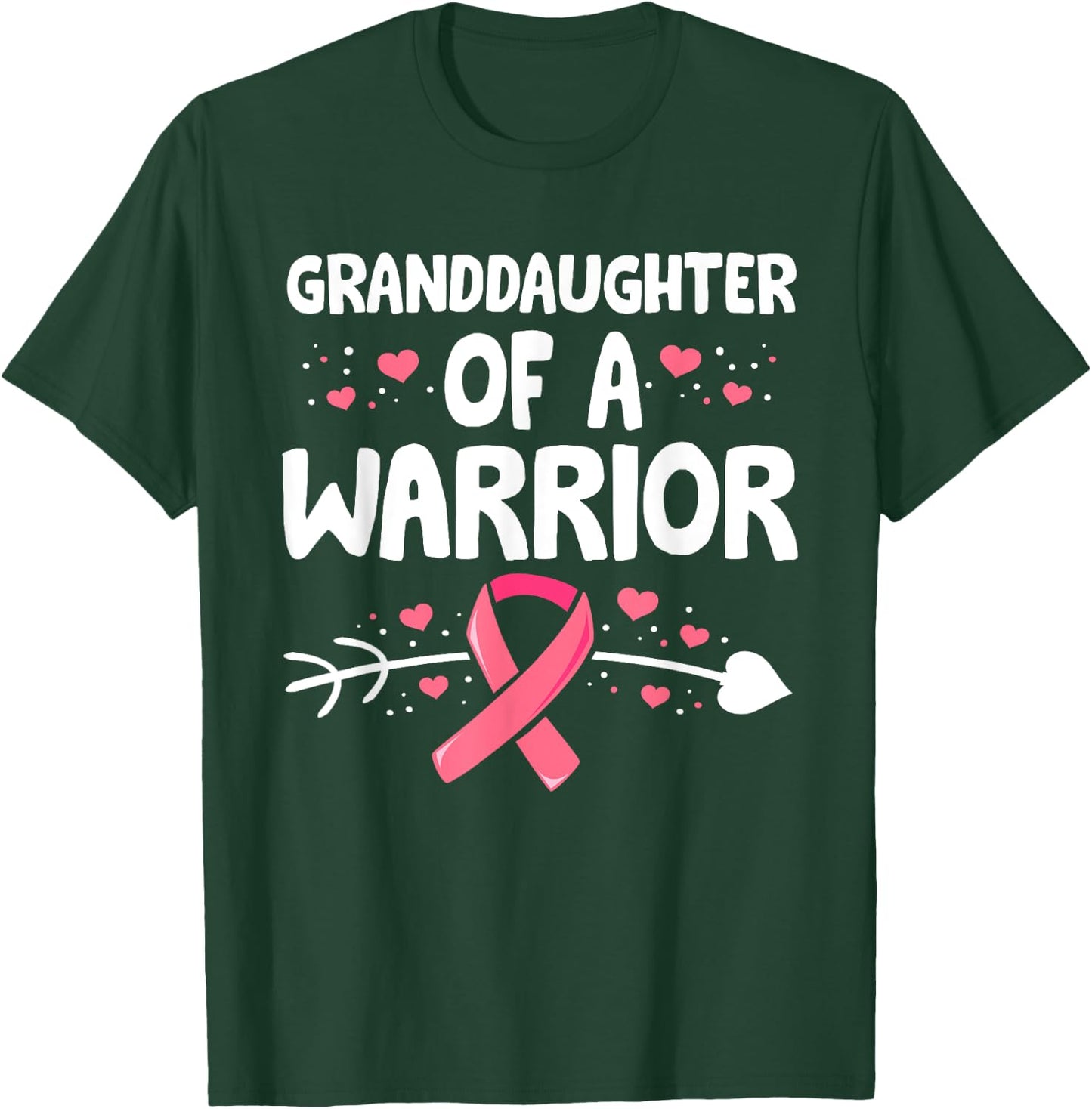 Breast Cancer GrandDaughter Of A Warrior Pink Ribbon Grandma T-Shirt - T-Shirt | Forest