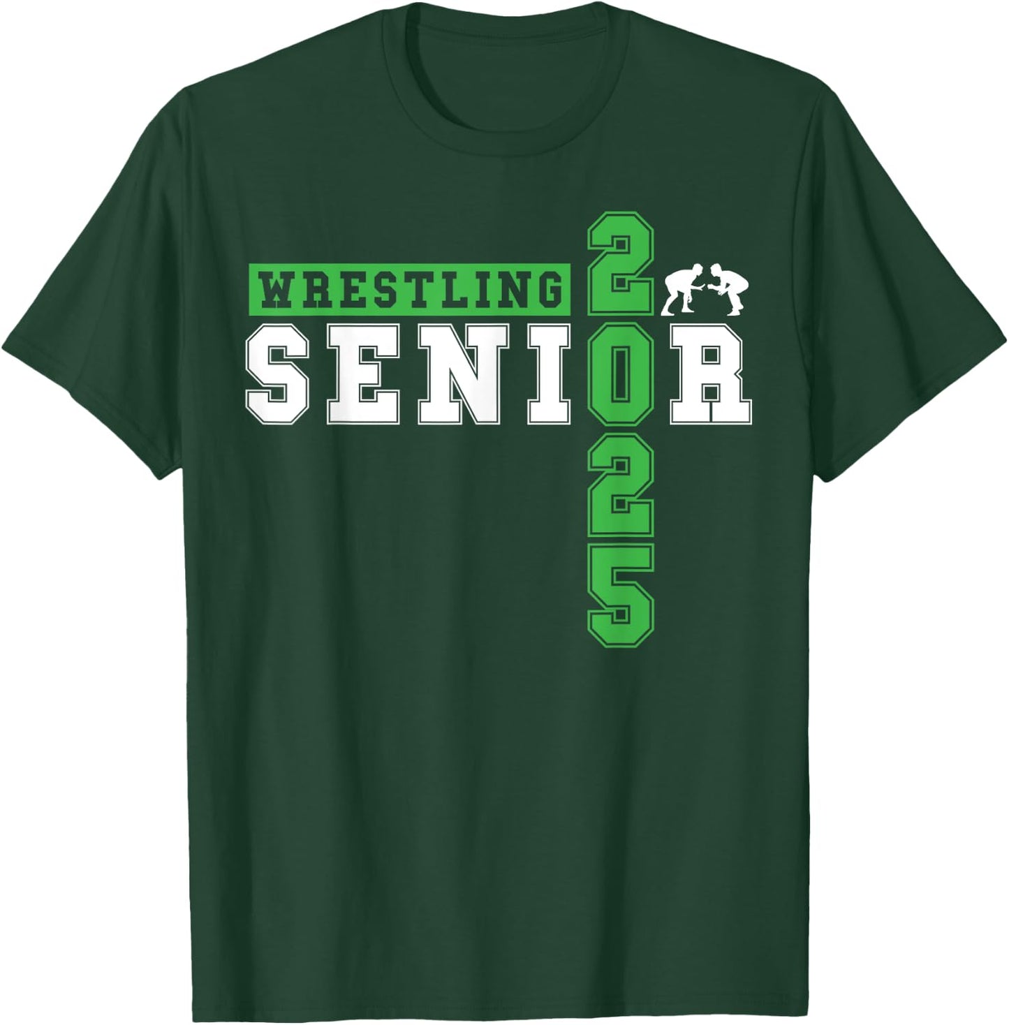 Wrestling Senior Night Wrestling Senior 2025 Graduation 33 T-Shirt - T-Shirt | Forest