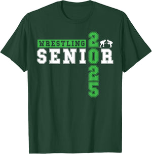 Wrestling Senior Night Wrestling Senior 2025 Graduation 33 T-Shirt - T-Shirt | Forest