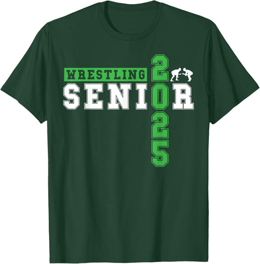 Wrestling Senior Night Wrestling Senior 2025 Graduation 33 T-Shirt - T-Shirt | Forest