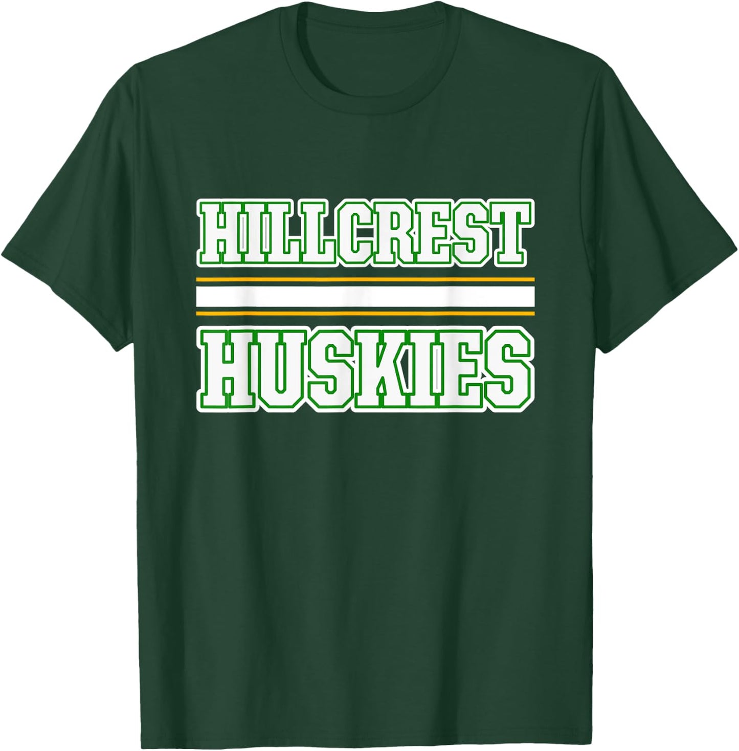 Hillcrest Huskies Horizontal Stripes T-Shirt - T-Shirt | Forest