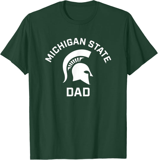 Michigan State MSU Spartans Arched Dad T-Shirt - T-Shirt | Forest