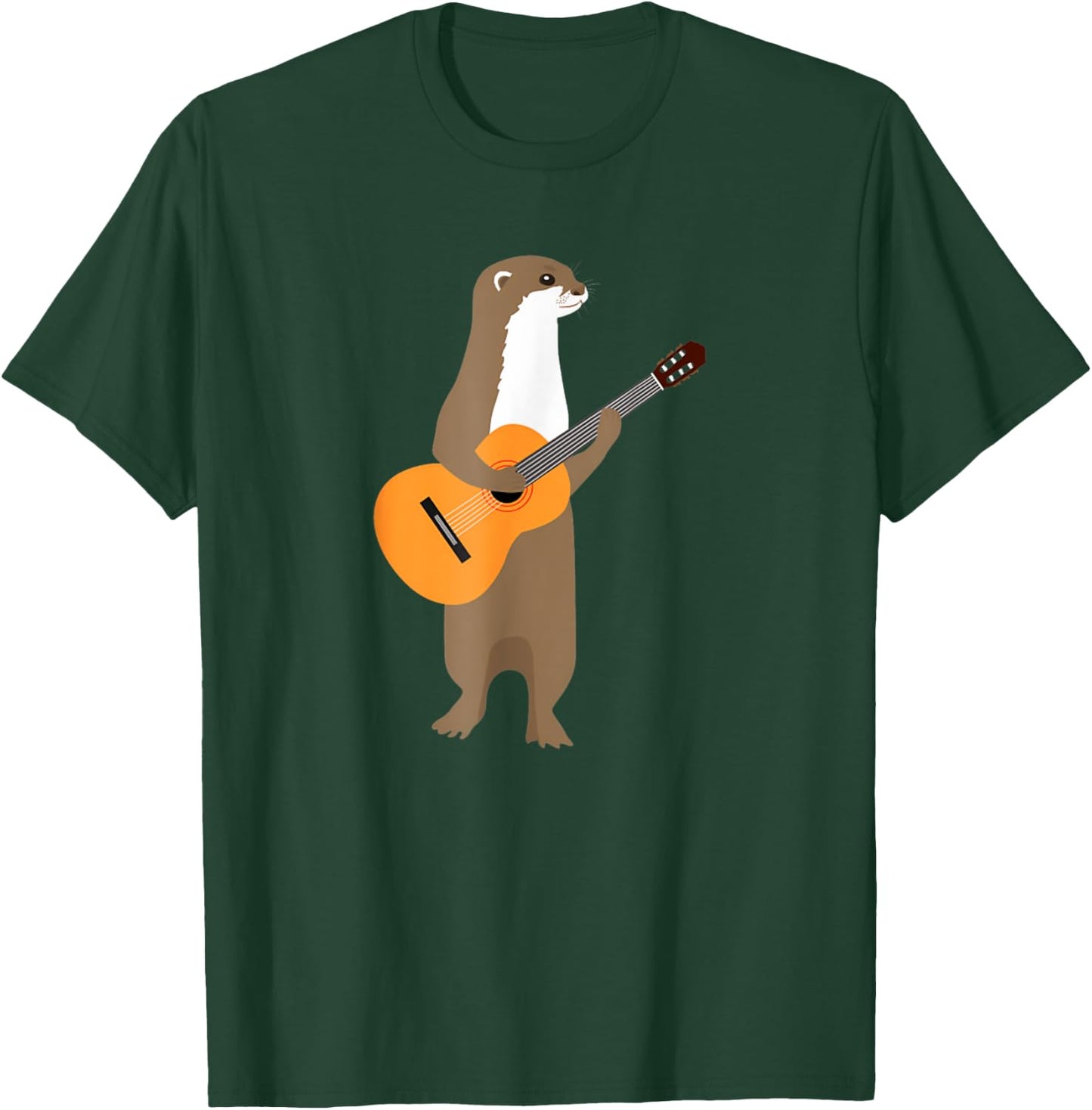 Guitar Otter Animal Musical Funny Cute Otter Band T-Shirt - T-Shirt | Forest