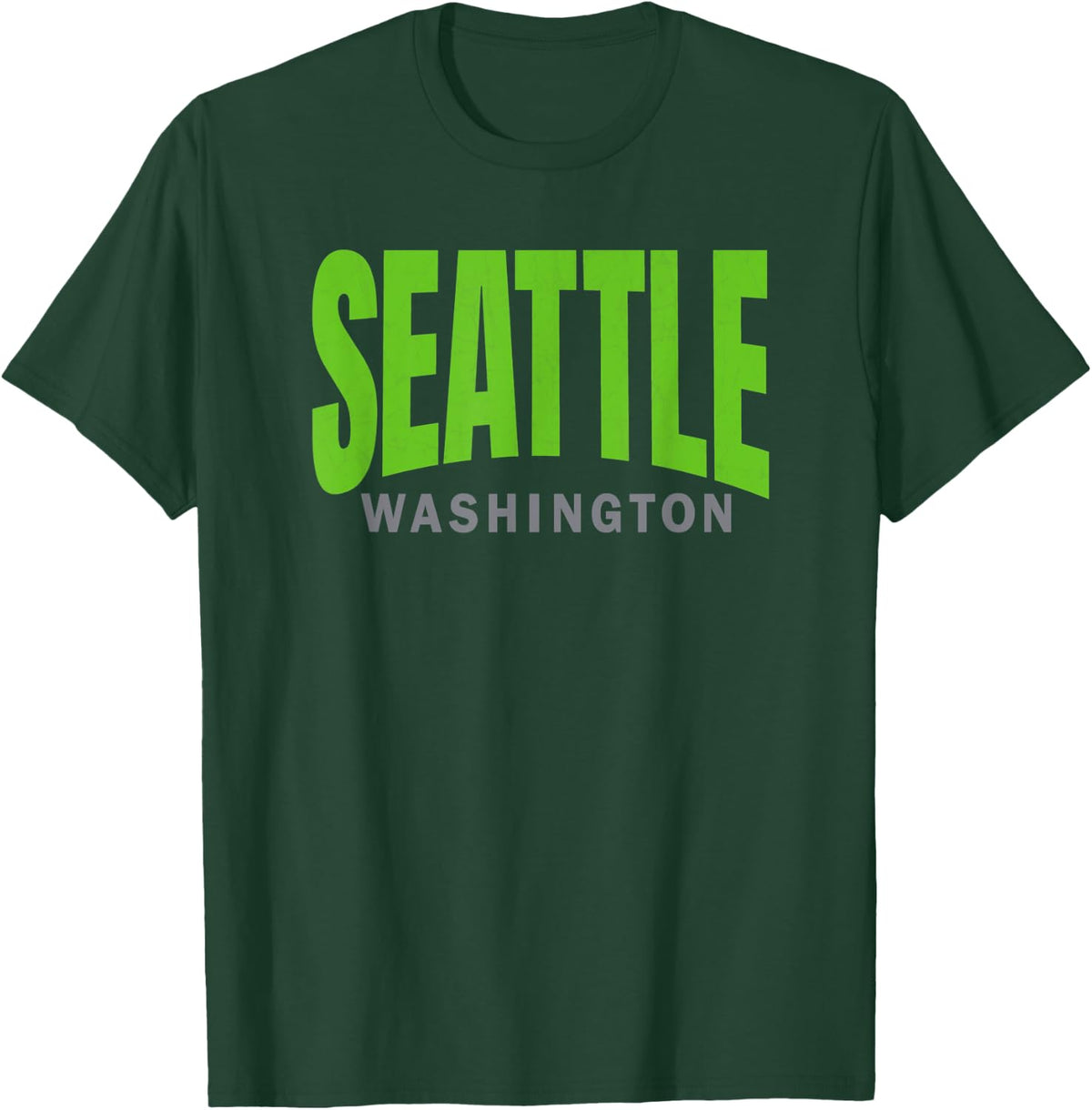 Bright-Green Seattle Arc Cuved Seattle Lime-Green Classic T-Shirt - T-Shirt | Forest