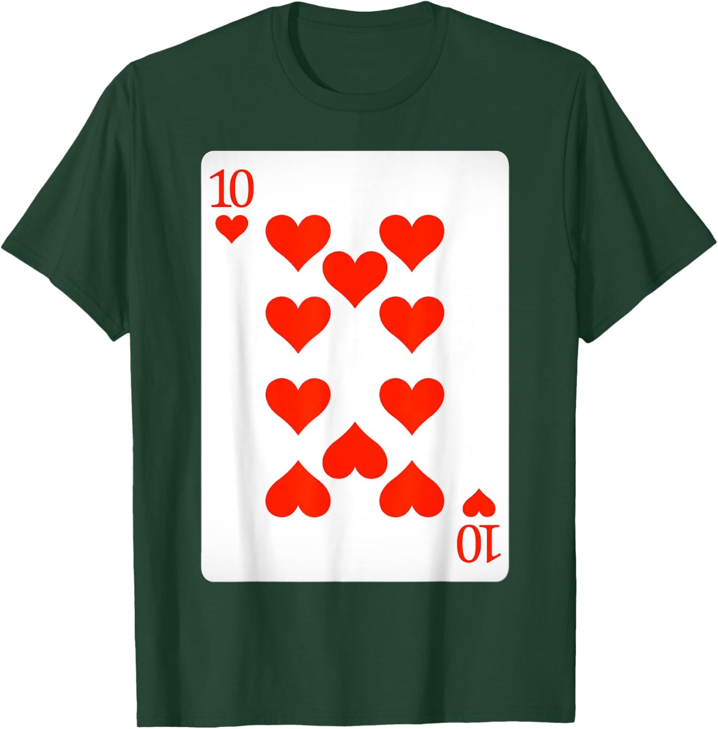 10 Ten of Hearts Playing Cards Shirt Easy Halloween Costume T-Shirt - T-Shirt | Forest
