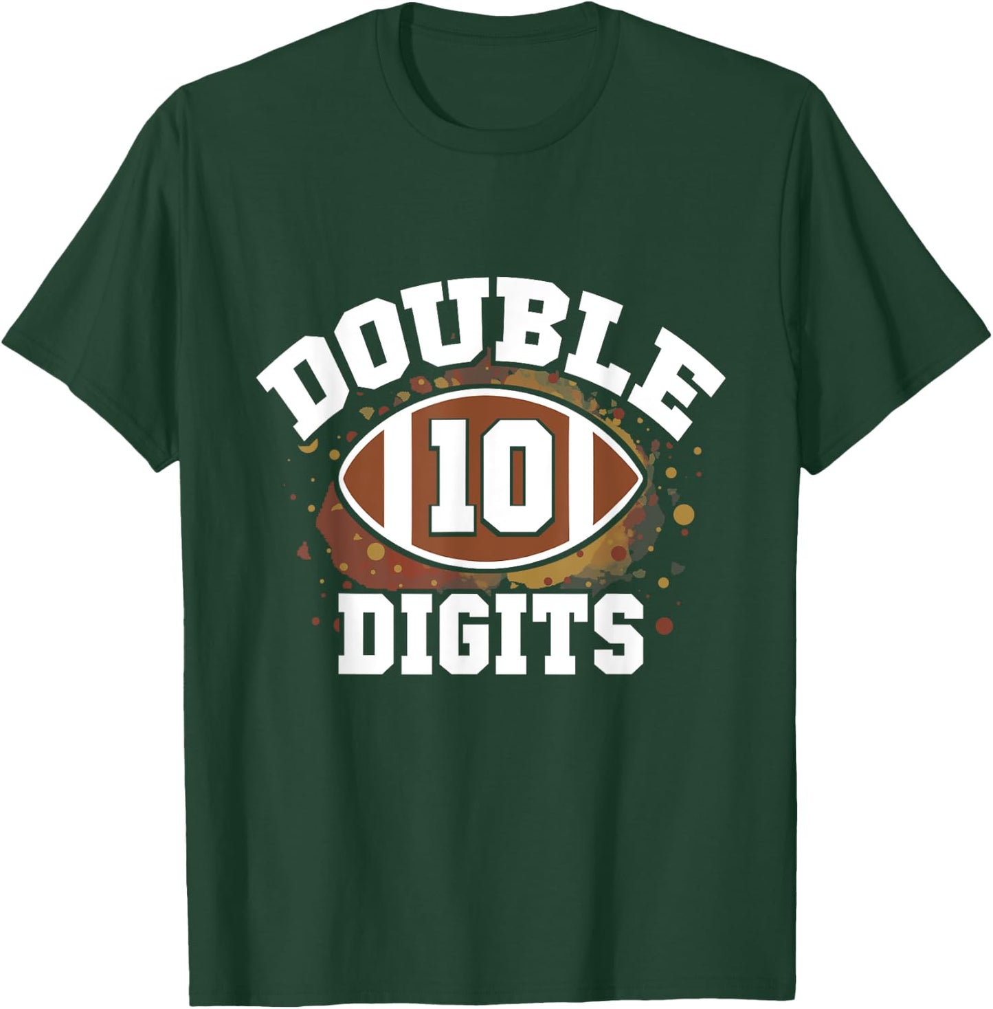 Double Digits Football Birthday Boy 10th Bday 10 Years Old T-Shirt - T-Shirt | Forest