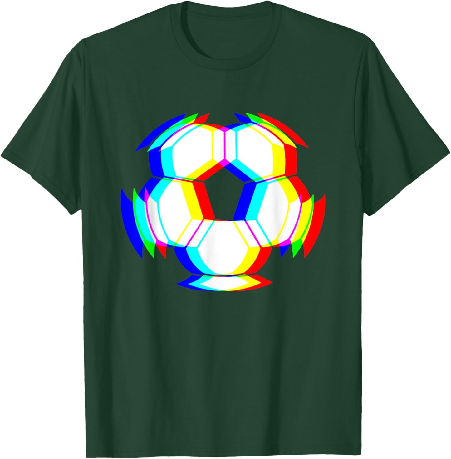 Soccer Ball Trippy EDM Glitch Techno Rave T-Shirt - T-Shirt | Forest