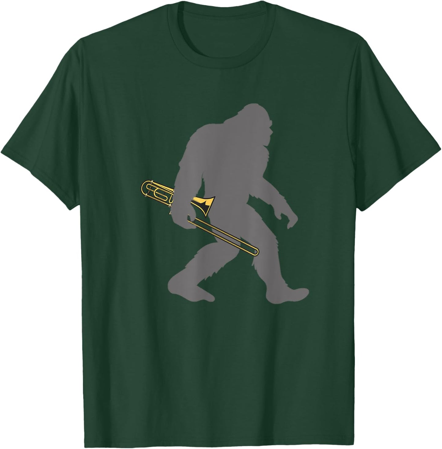 Funny Trombonist Bigfoot musician with Trombone T-Shirt - T-Shirt | Forest