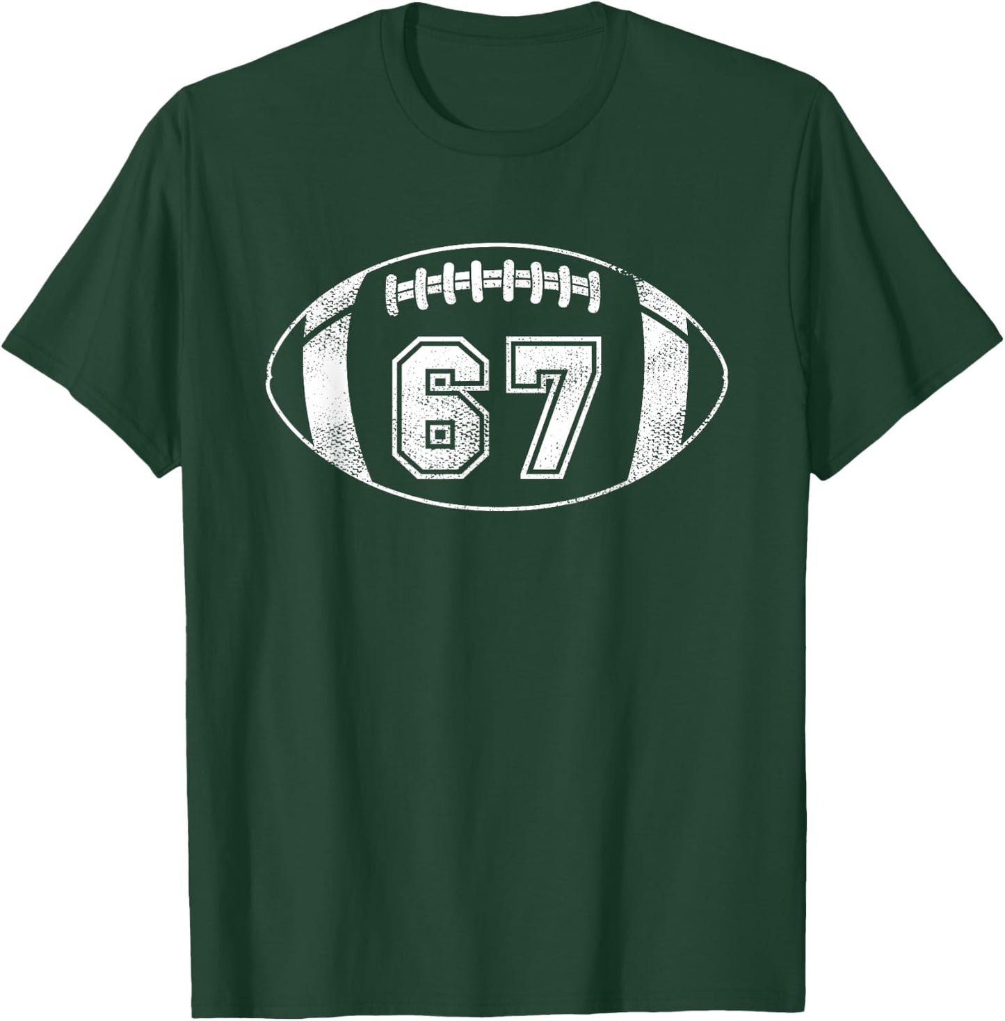 Football Player #67 Football Mom Dad Jersey 67 Varsity Team T-Shirt - T-Shirt | Forest