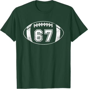 Football Player #67 Football Mom Dad Jersey 67 Varsity Team T-Shirt - T-Shirt | Forest