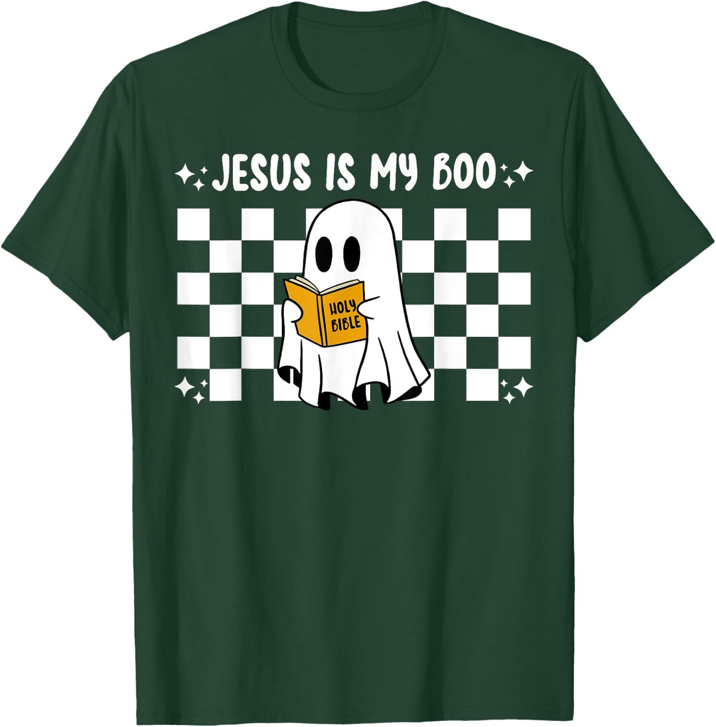 Retro Jesus Is My Boo Ghost Faith Christian Halloween T-Shirt - T-Shirt | Forest