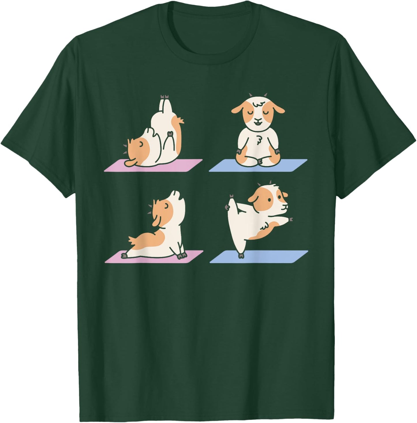 Goat Cute Yoga Animal Poses Yogi Goat Yoga T-Shirt - T-Shirt | Forest