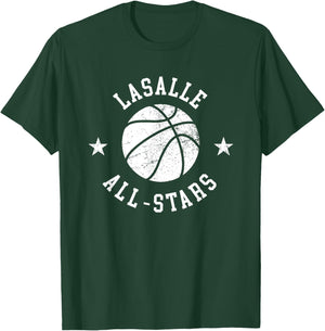 LaSalle Vintage All-Stars Retro 80s Basketball T-Shirt - T-Shirt | Forest