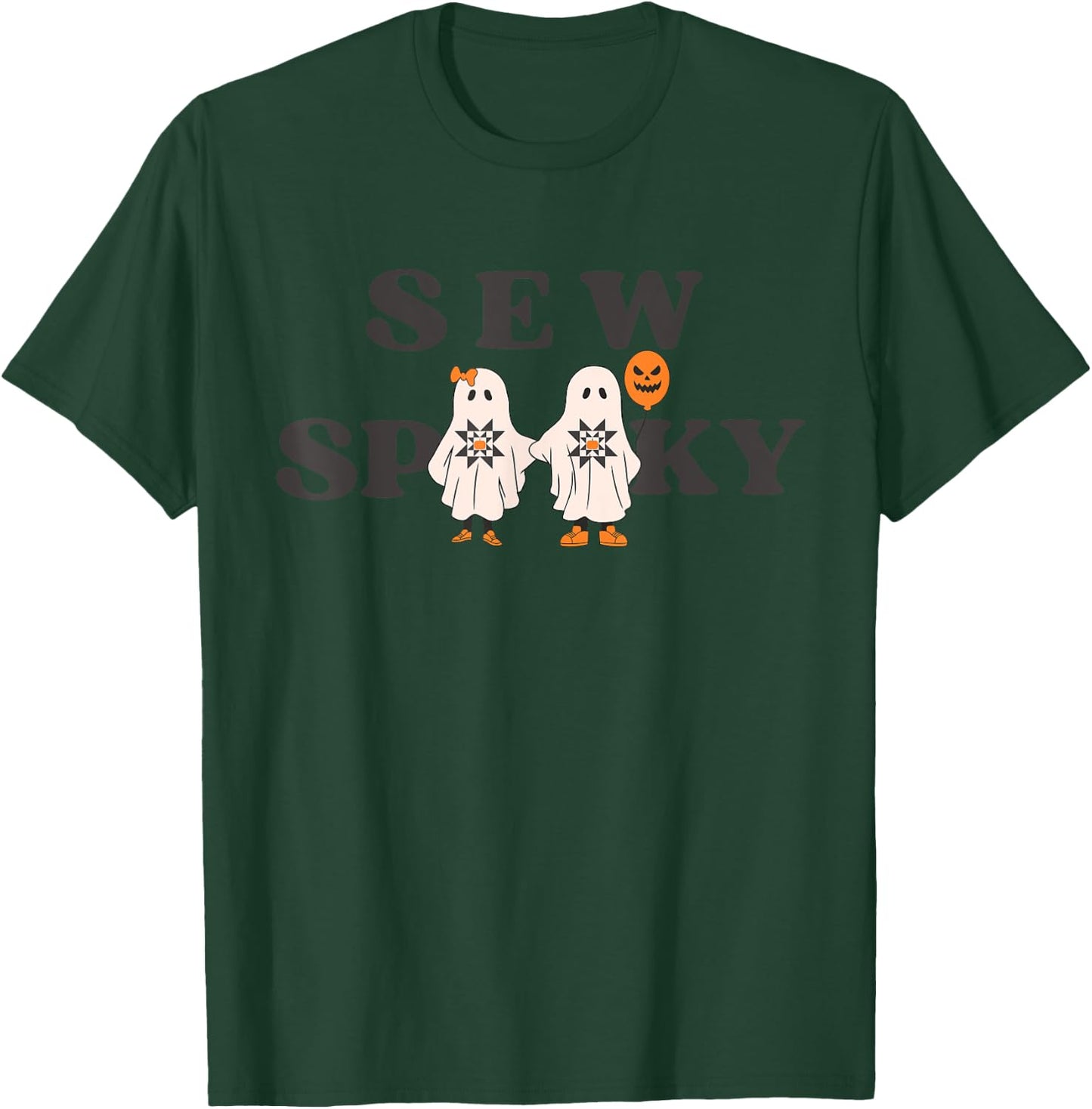 Sew Spooky Halloween Sewing Sew Spooky Ghost Quilt T-Shirt - T-Shirt | Forest