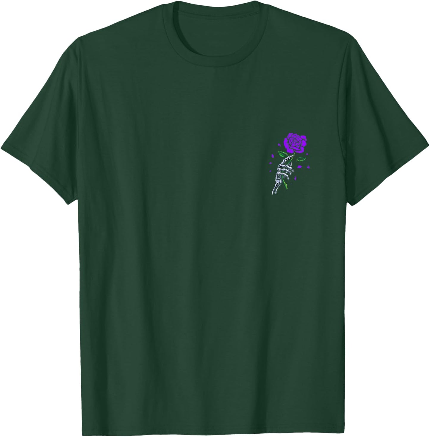 Purple Skeletal Last Rose Purple Color Graphic T-Shirt - T-Shirt | Forest