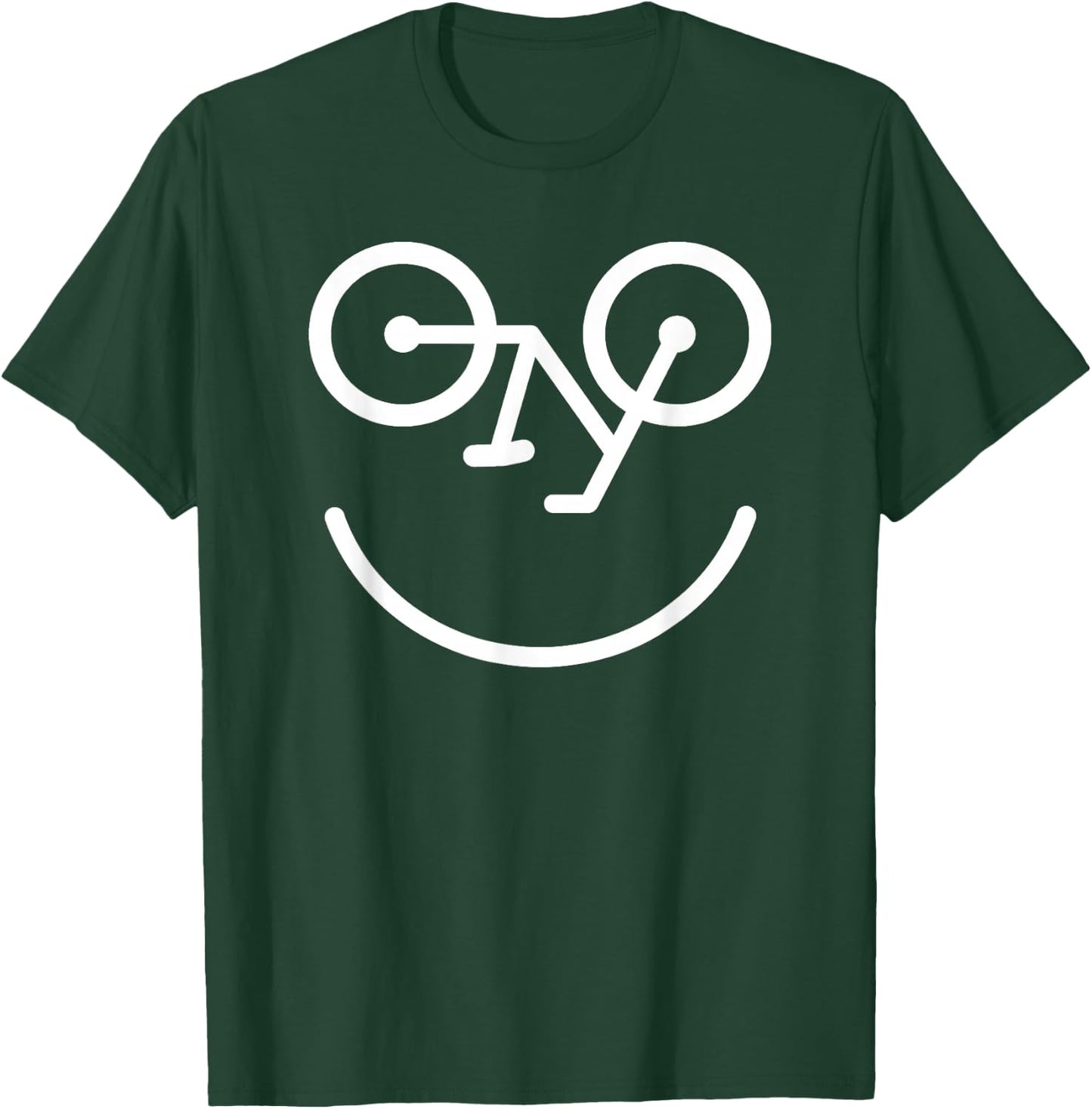 Funny Bicycle Face - Smile Glasses Reversed Smiling Bike T-Shirt - T-Shirt | Forest