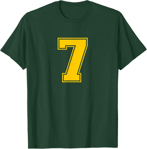 Yellow Sports Team Number #7 T-Shirt - T-Shirt | Forest
