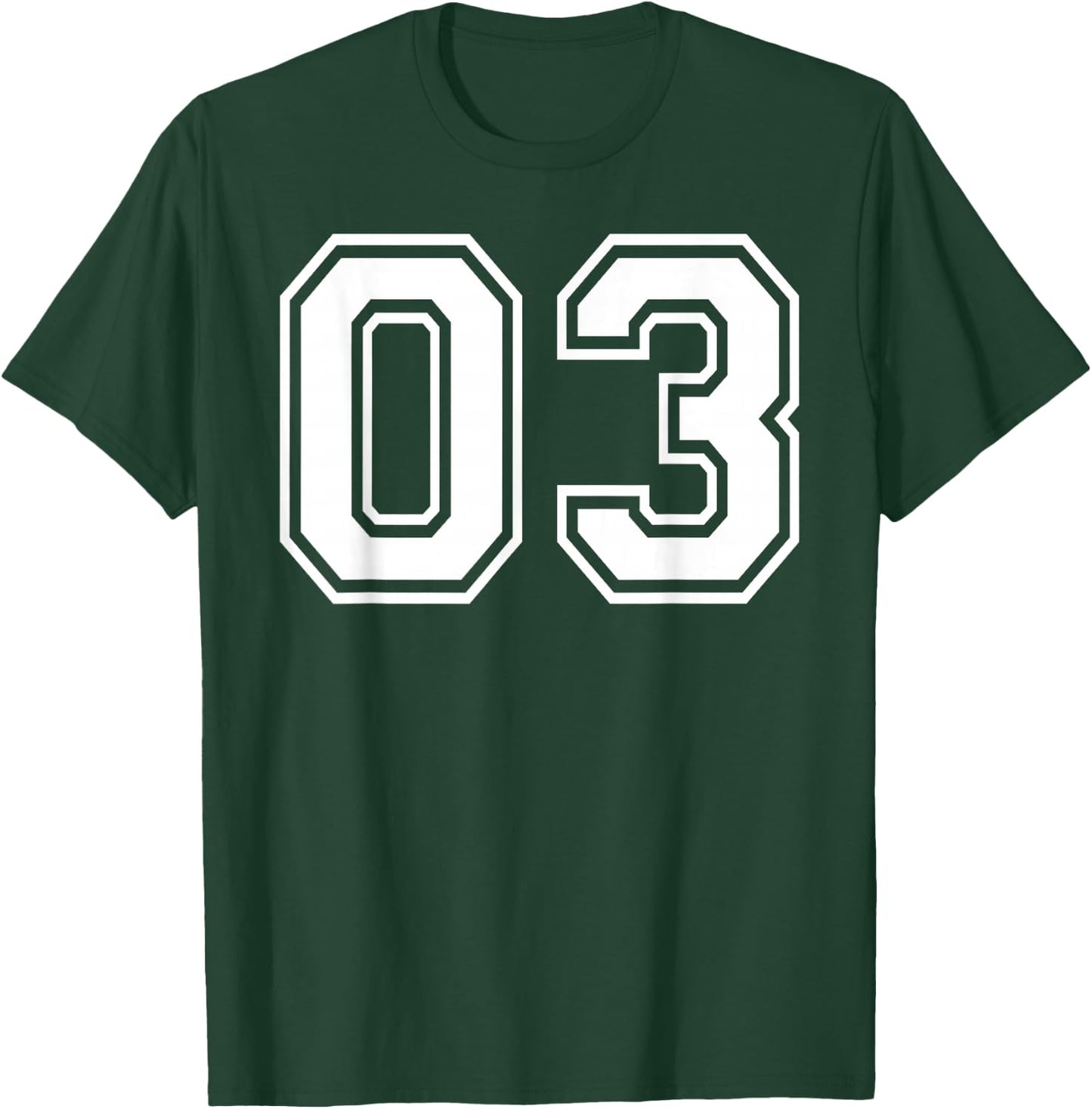 03 Number Three Team Sports Graphic Design Matching Varsity T-Shirt - T-Shirt | Forest