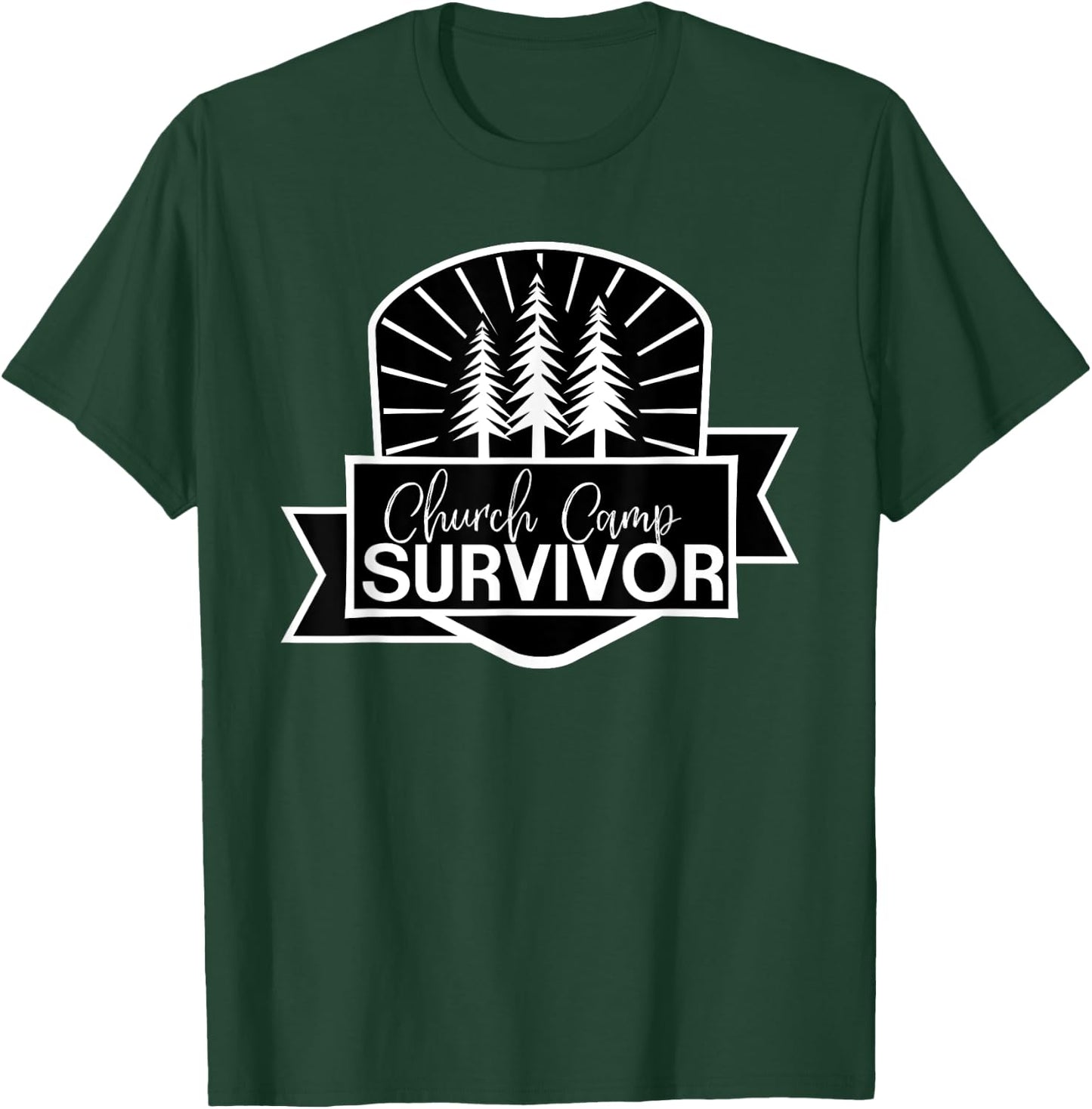 Church Camp Survivor I Survived Summer Camp Christian T-Shirt - T-Shirt | Forest
