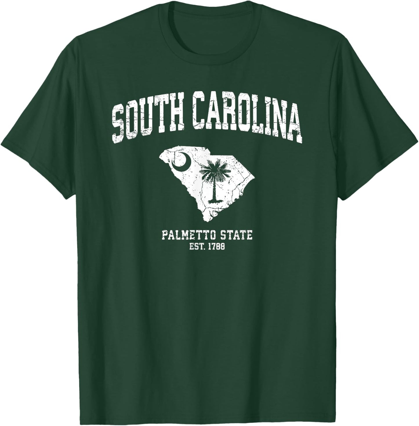 Distressed South Carolina State Flag T-Shirt - T-Shirt | Forest