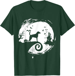 American Foxhound Halloween Costume Moon Silhouette T-Shirt - T-Shirt | Forest