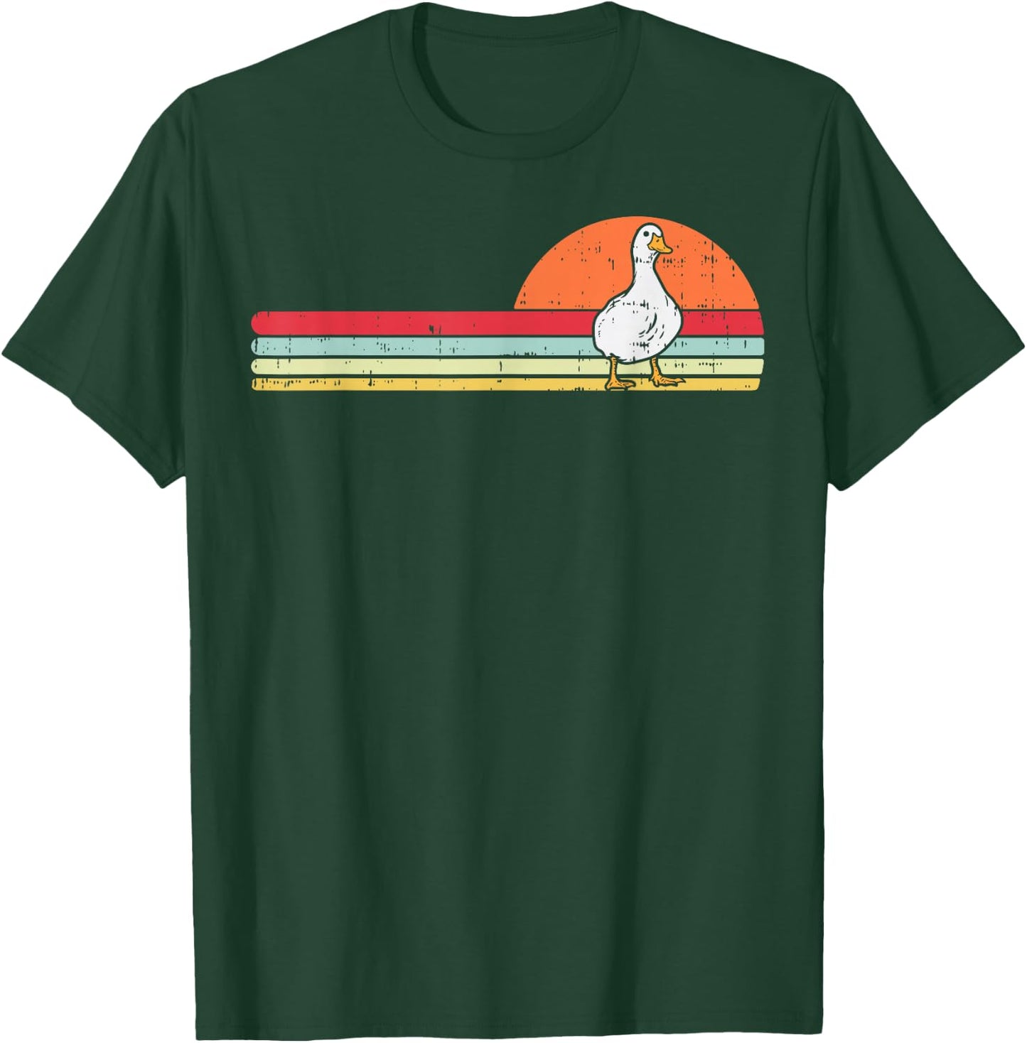Duck Retro Chest Vintage Goose Farm Animal Men Women Kids T-Shirt - T-Shirt | Forest