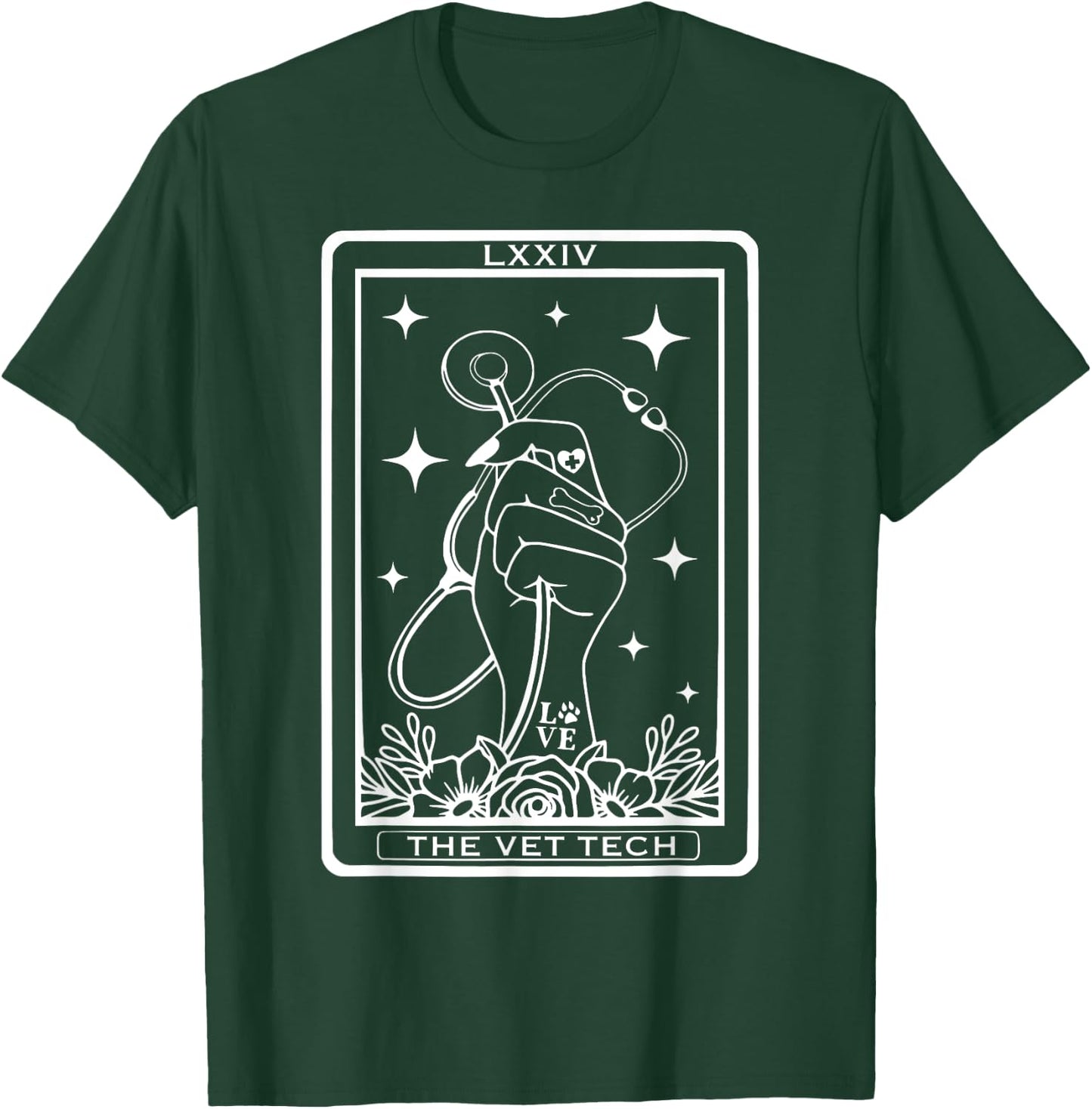 Vet Tech Tarot Card Veterinarian Celestial Witchcraft Goth T-Shirt - T-Shirt | Forest