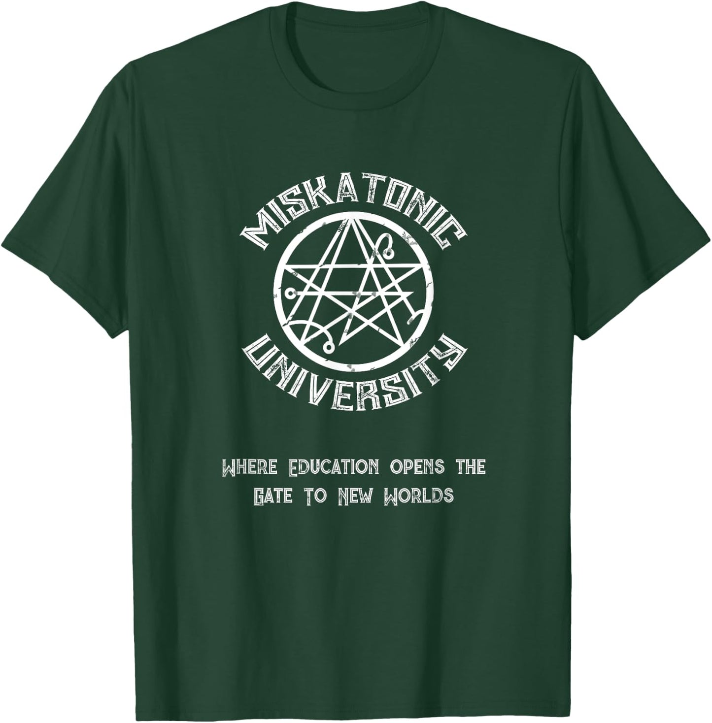 Miskatonic University: Gate to New Worlds Classic Horror T-Shirt - T-Shirt | Forest