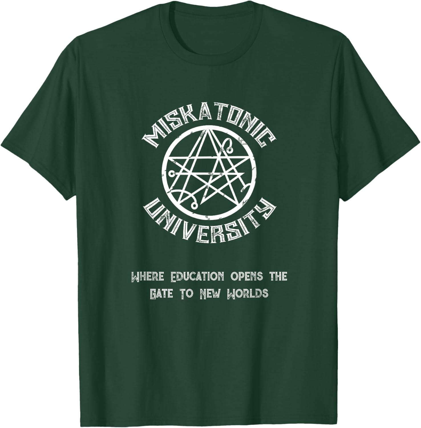 Miskatonic University: Gate to New Worlds Classic Horror T-Shirt - T-Shirt | Forest