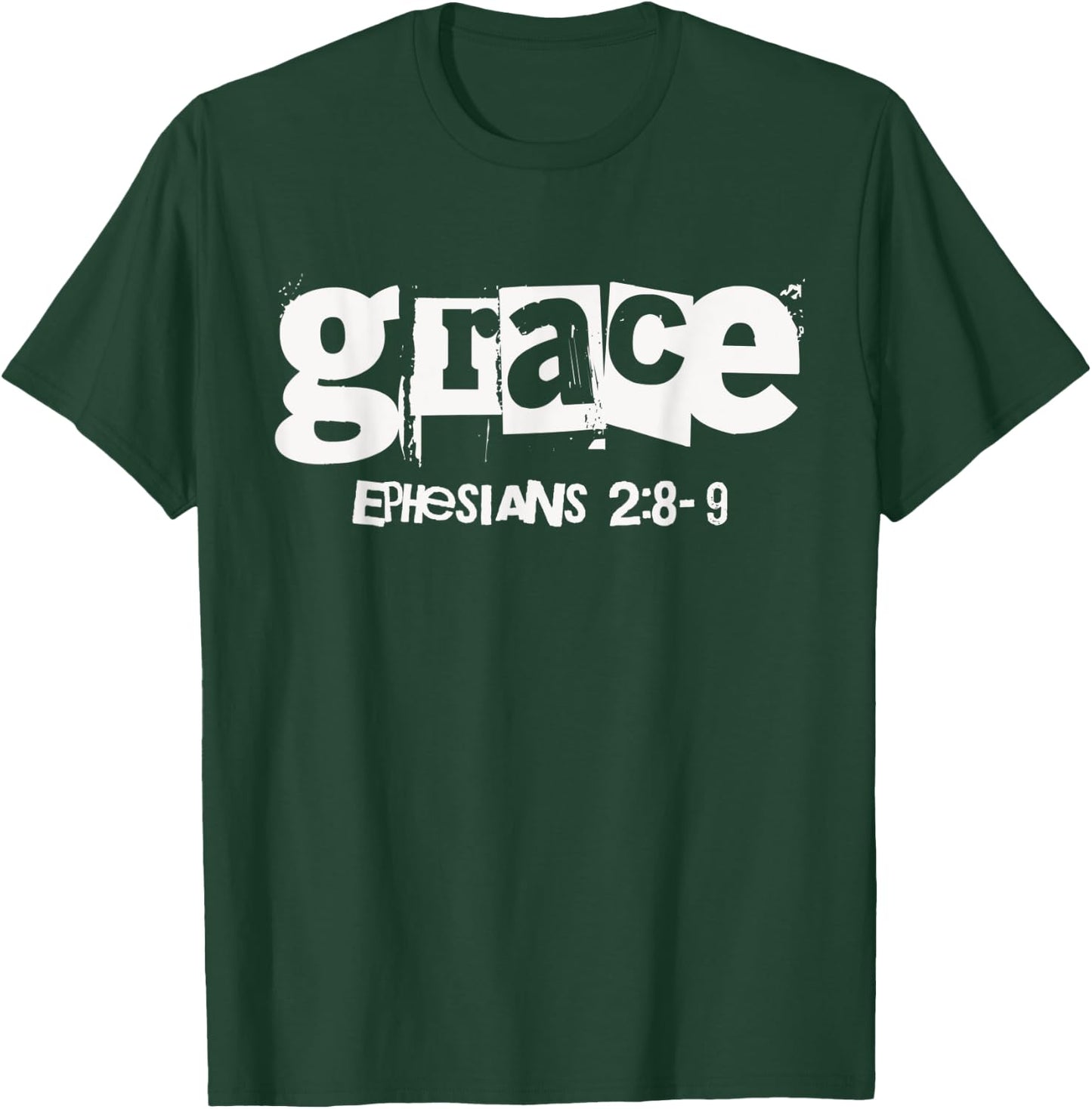 Grace (Ephesians 2:8-9) Christian Streetwear Bible Verse T-Shirt - T-Shirt | Forest