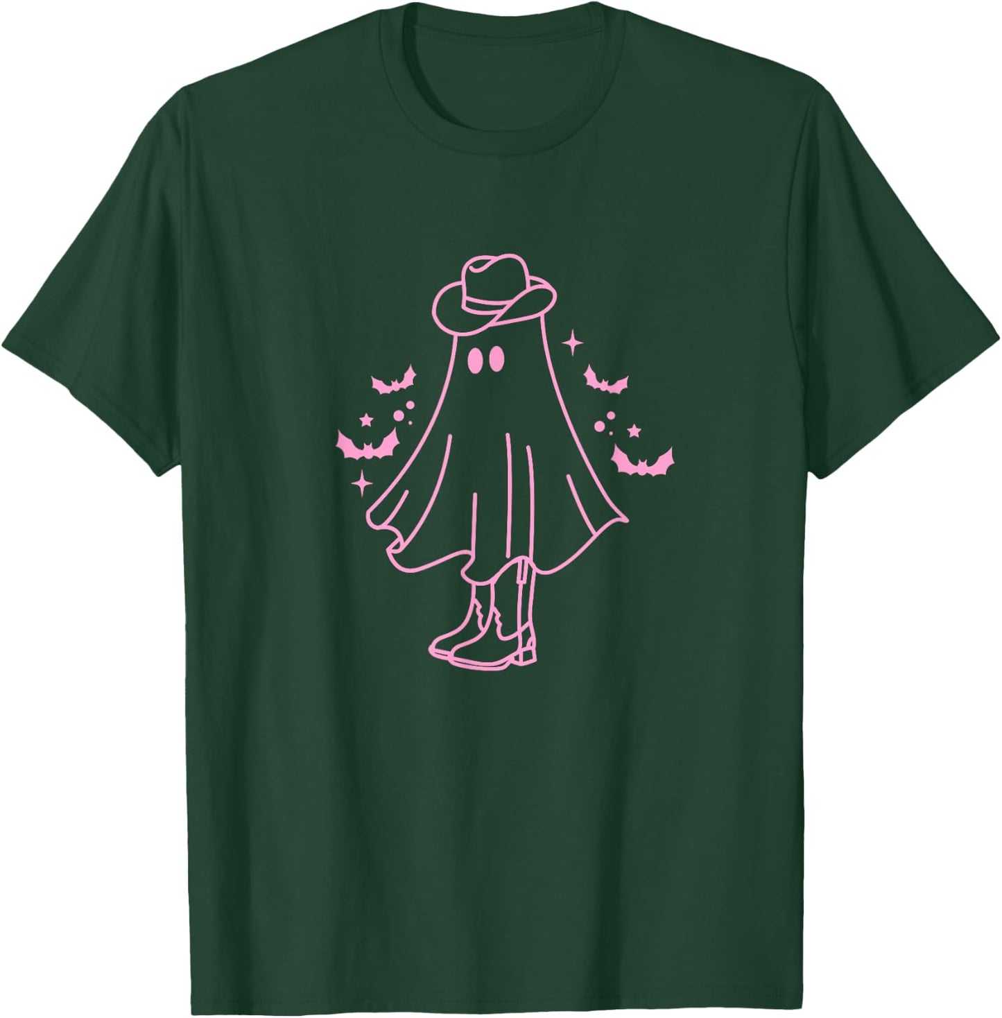 Cute Retro Pink Cowboy Ghost T-Shirt - T-Shirt | Forest